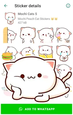 Mochi Cat Stickers android App screenshot 0