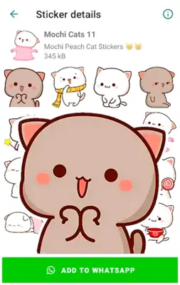 Mochi Cat Stickers android App screenshot 1