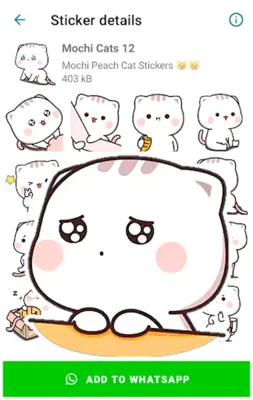 Mochi Cat Stickers android App screenshot 3